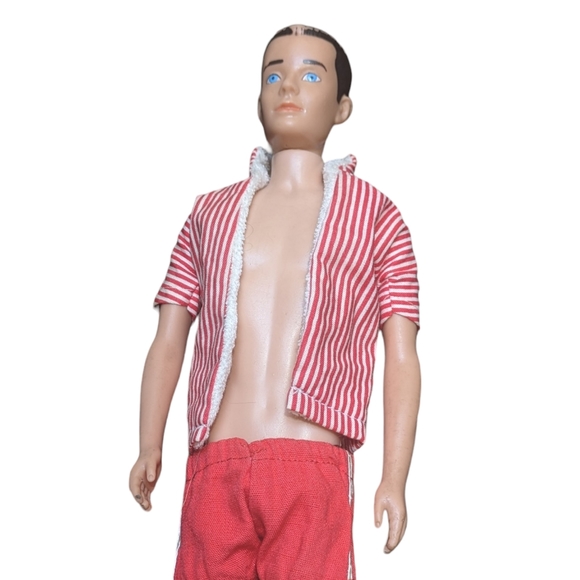 1960 Vintage Barbie's Ken MADE IN USA Brunette with Original Swimsuit Top Trunks - Picture 3 of 16